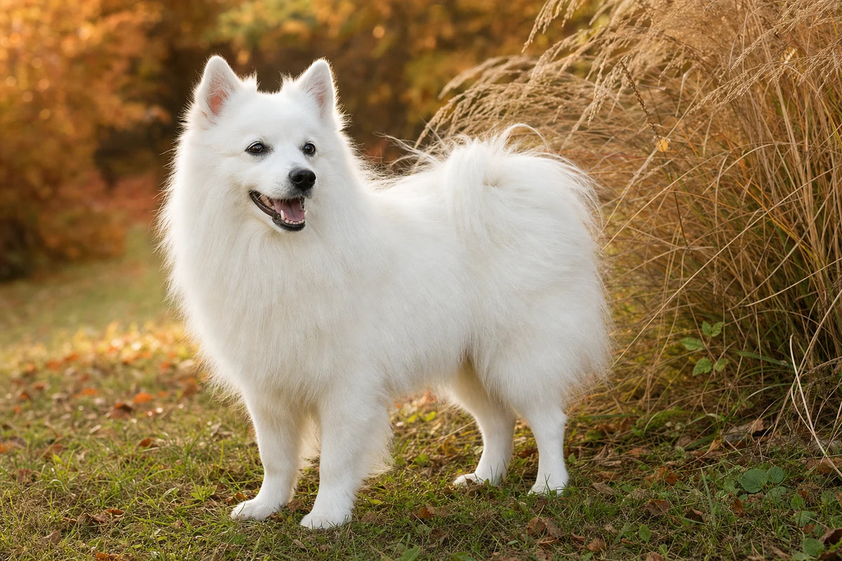 A healthy American Eskimo Dog