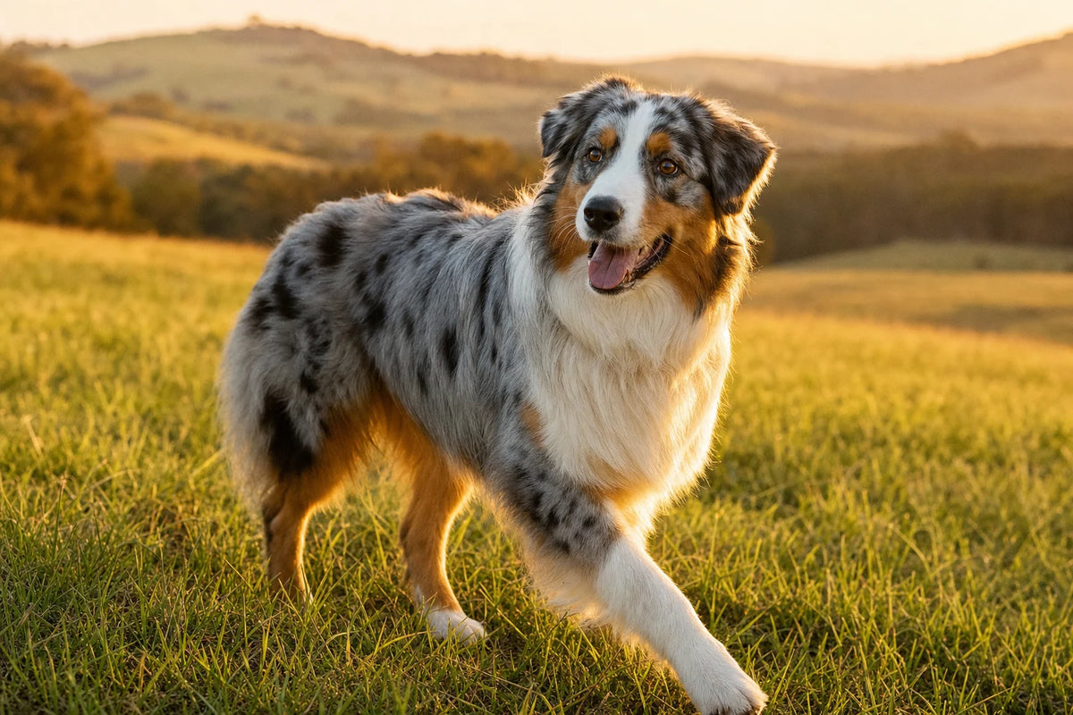 A healthy Australian Shepherd