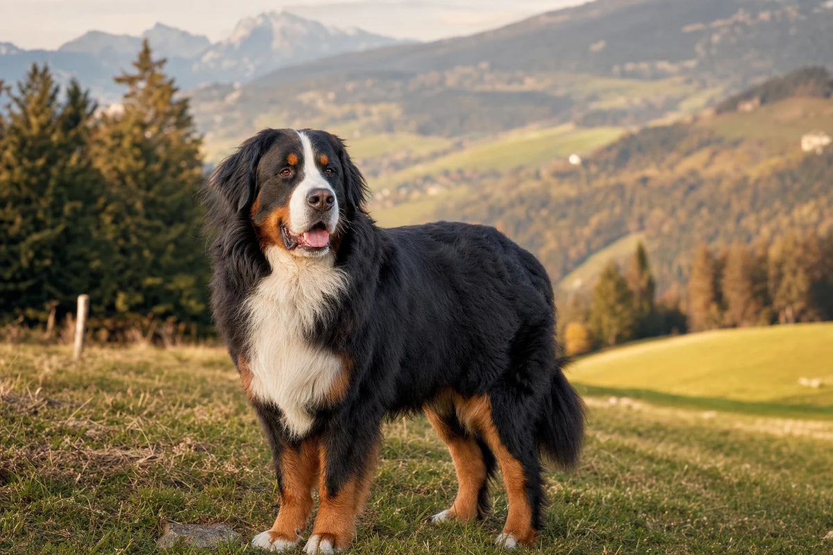 A healthy Bernese Mountain Dog