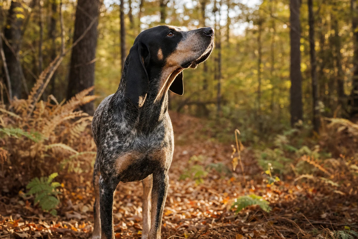 A healthy Bluetick Coonhound