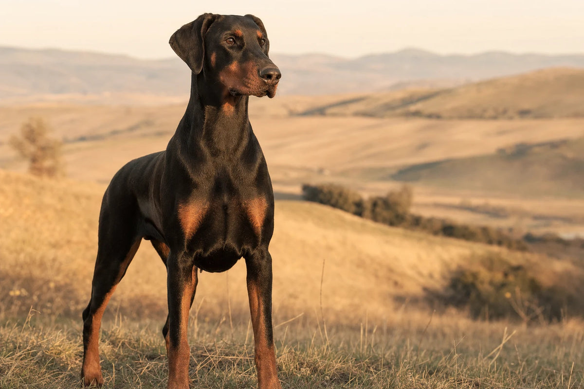 A healthy Doberman Pinscher