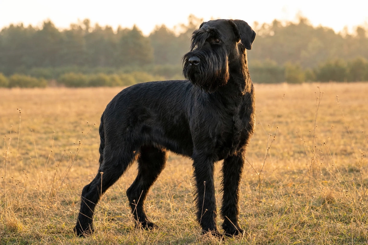 A healthy Giant Schnauzer