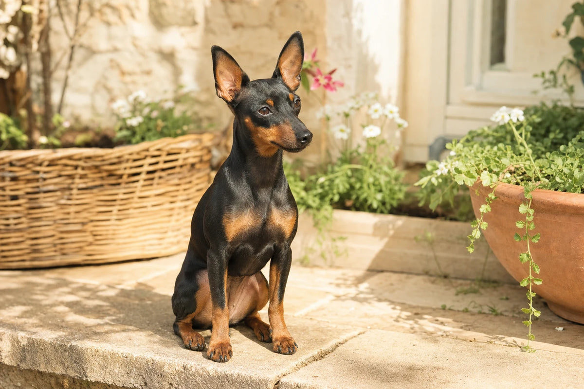 A healthy Toy Manchester Terrier