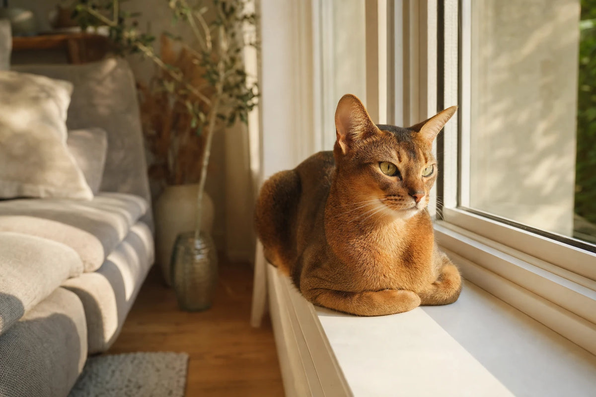 A healthy Abyssinian cat