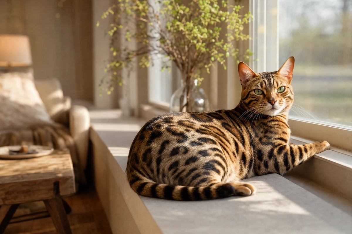 A healthy Bengal cat