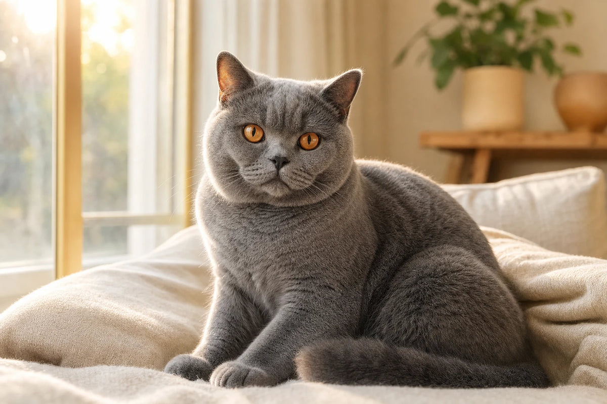 A healthy British Shorthair cat