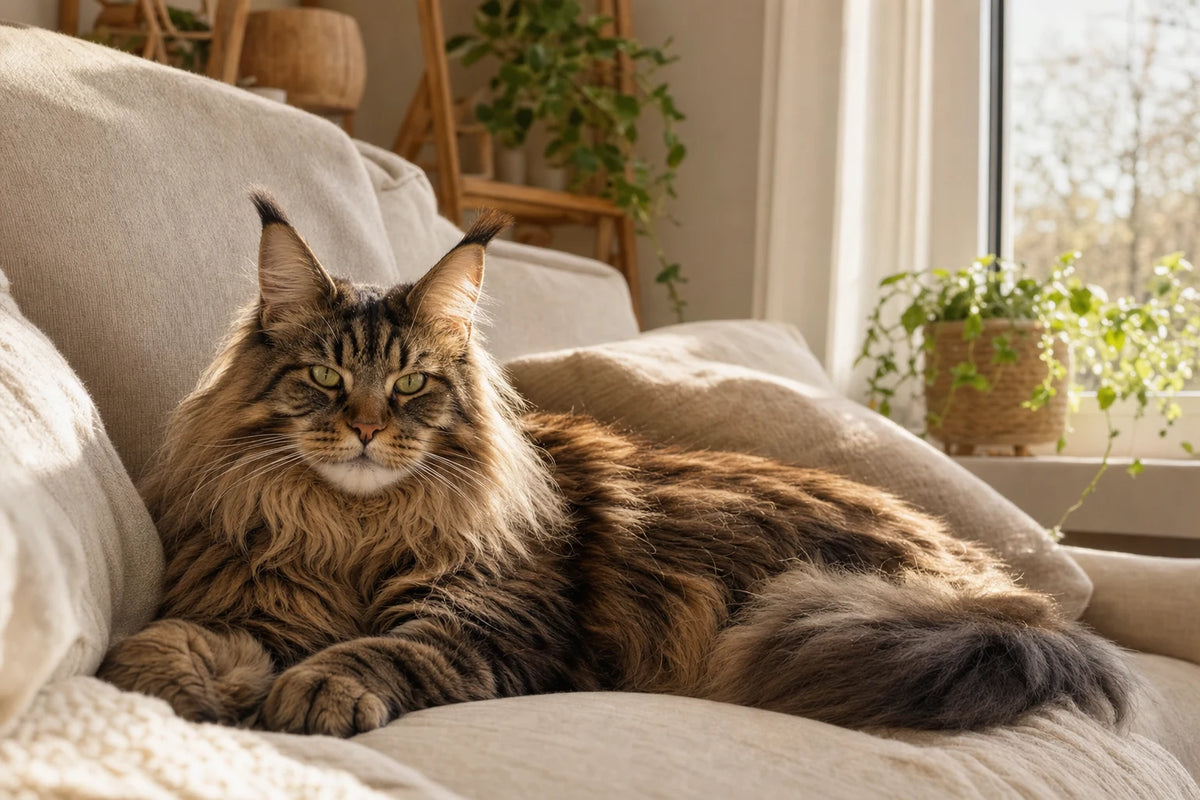 A healthy Maine Coon cat