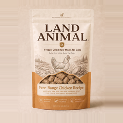 Land Animal Free-Range Chicken Recipe for Cats freeze-dried raw cat food pouch