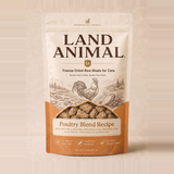 Land Animal Poultry Blend Recipe for Cats freeze-dried raw cat food pouch