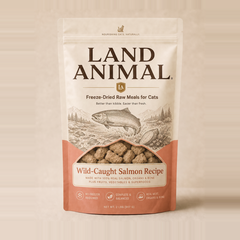 Land Animal Wild-Caught Salmon Recipe for Cats freeze-dried raw cat food pouch