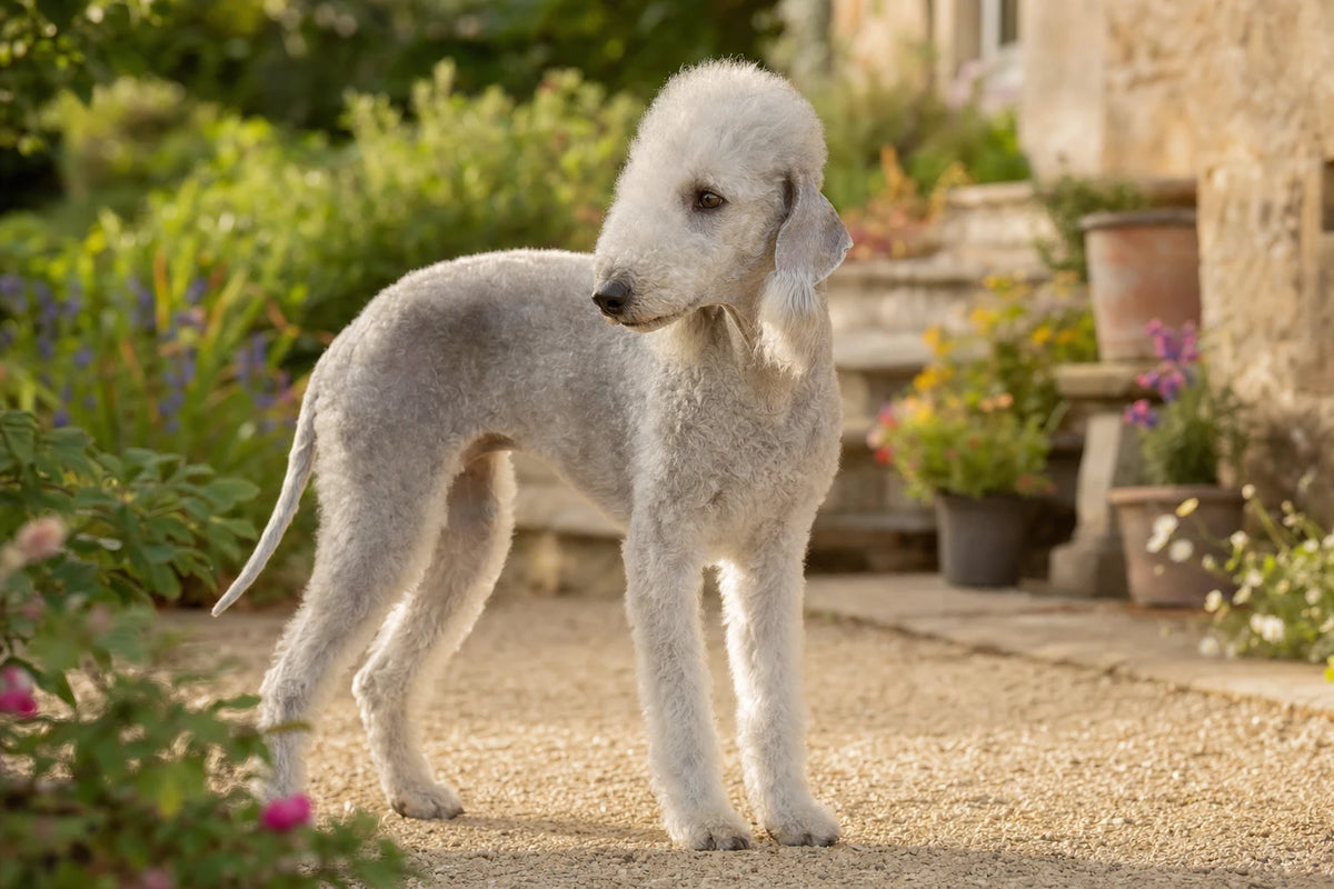 A healthy Bedlington Terrier