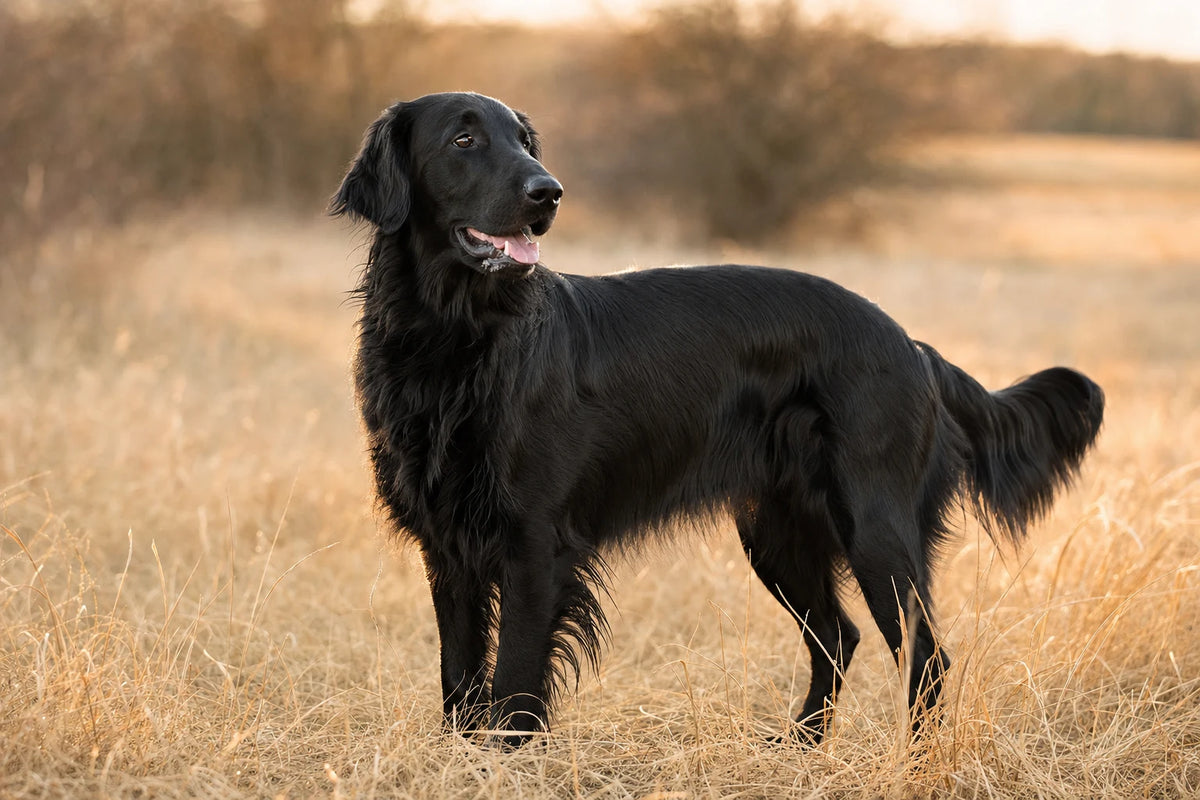 A healthy Flat-Coated Retriever