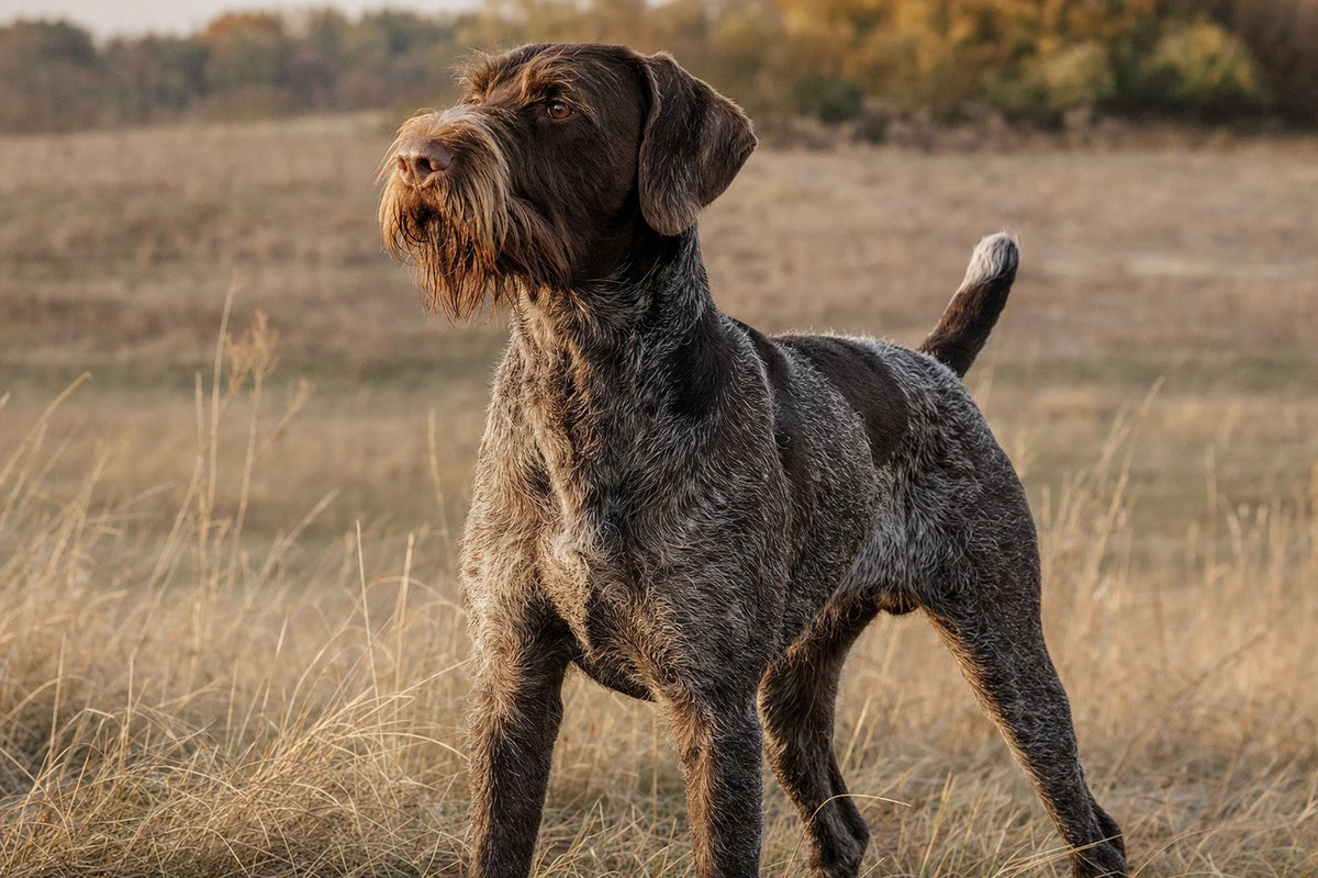 A healthy German Wirehaired Pointer