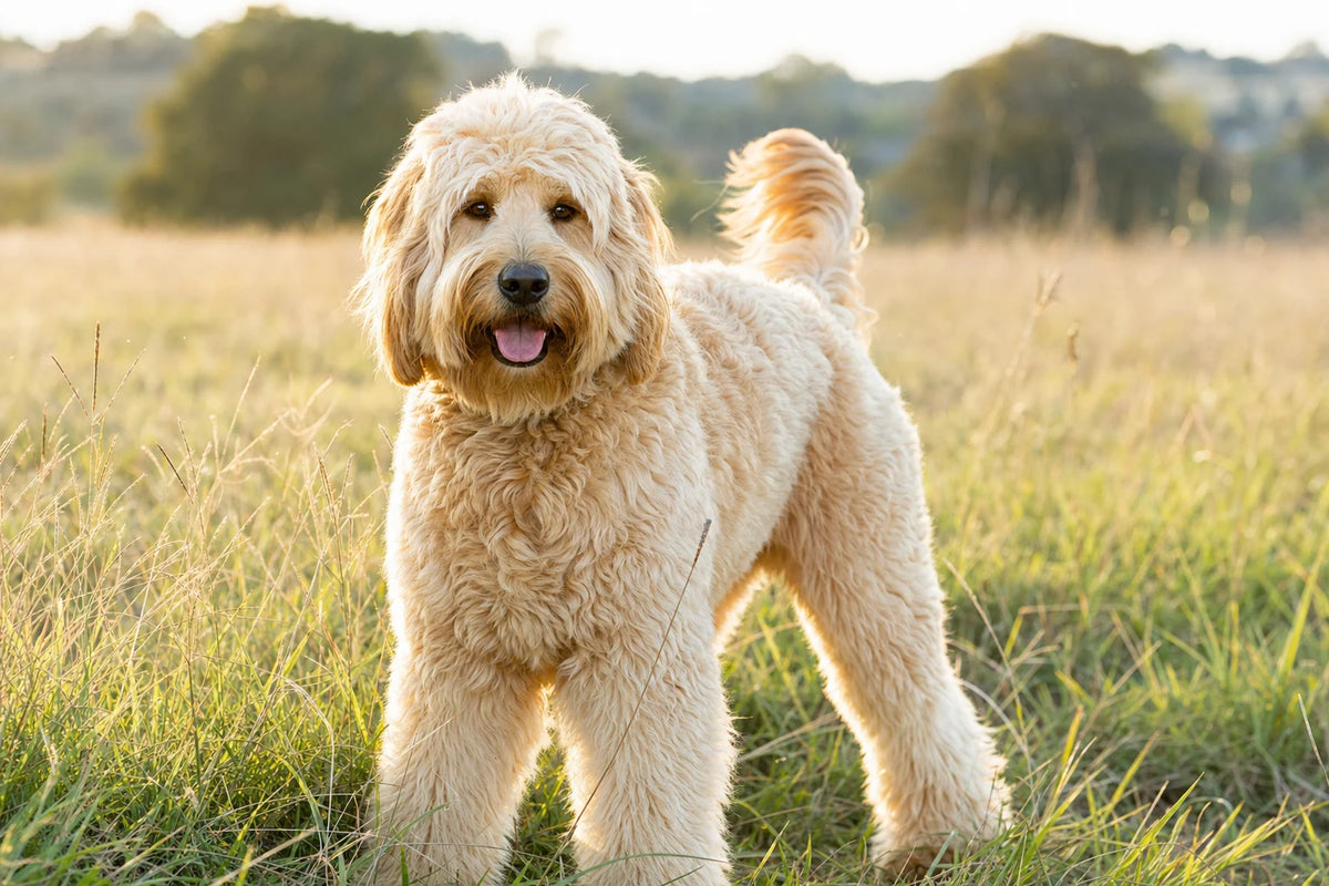 A healthy Goldendoodle
