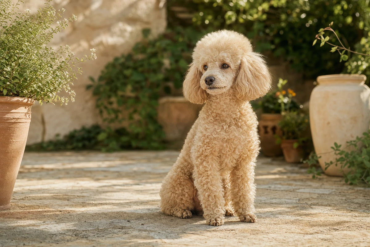 A healthy Miniature Poodle