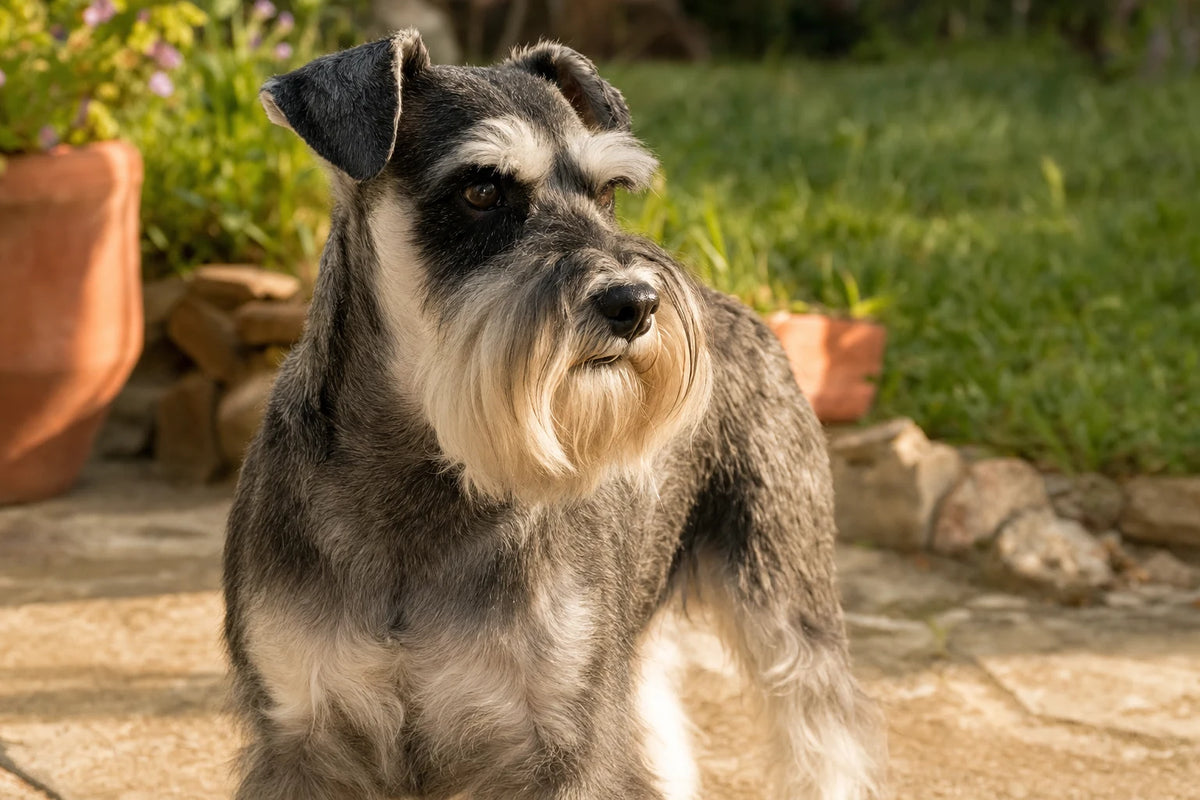 A healthy Miniature Schnauzer