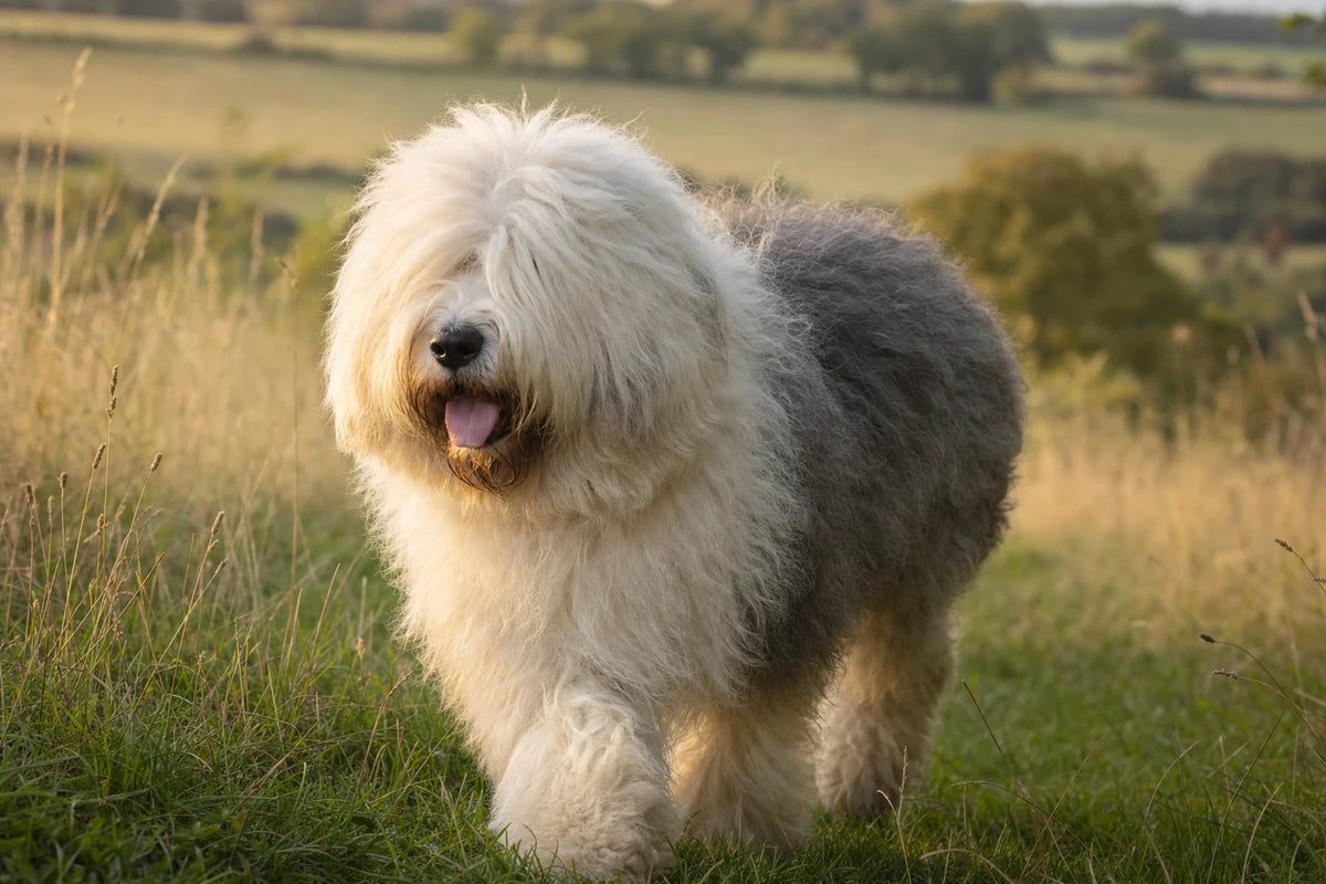 A healthy Old English Sheepdog