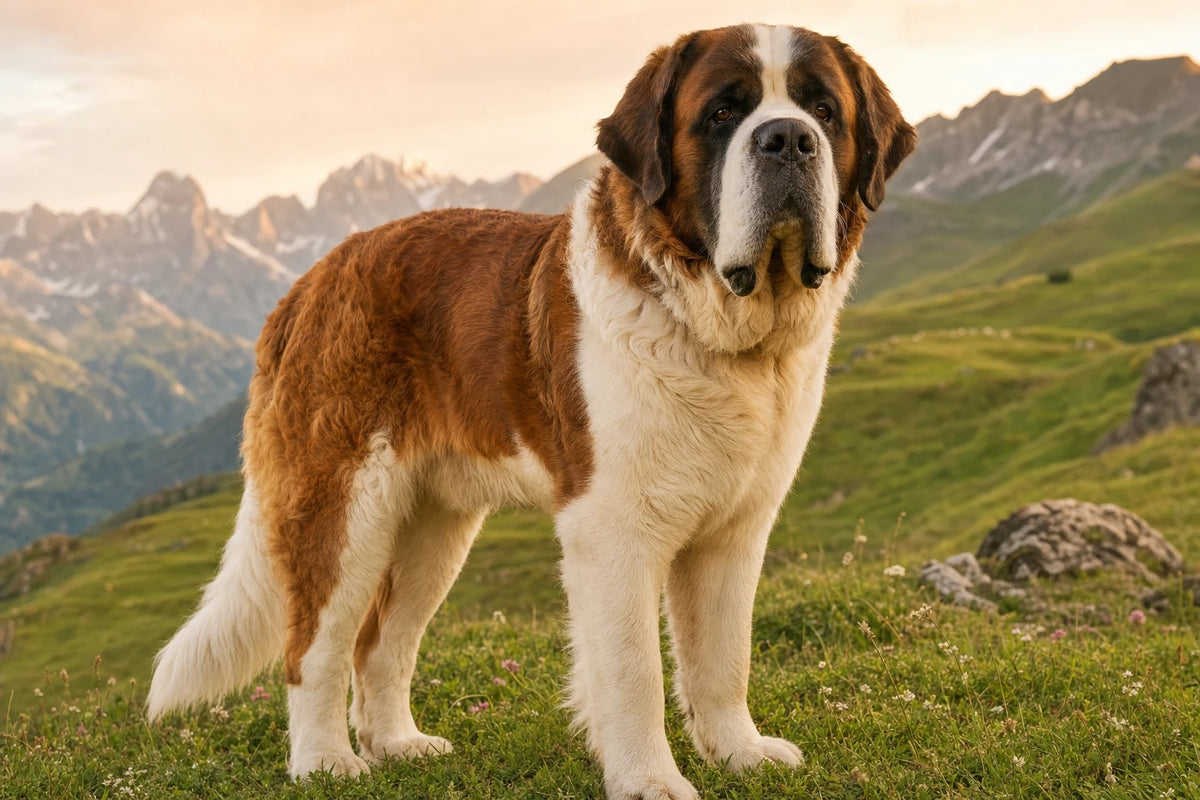 A healthy Saint Bernard