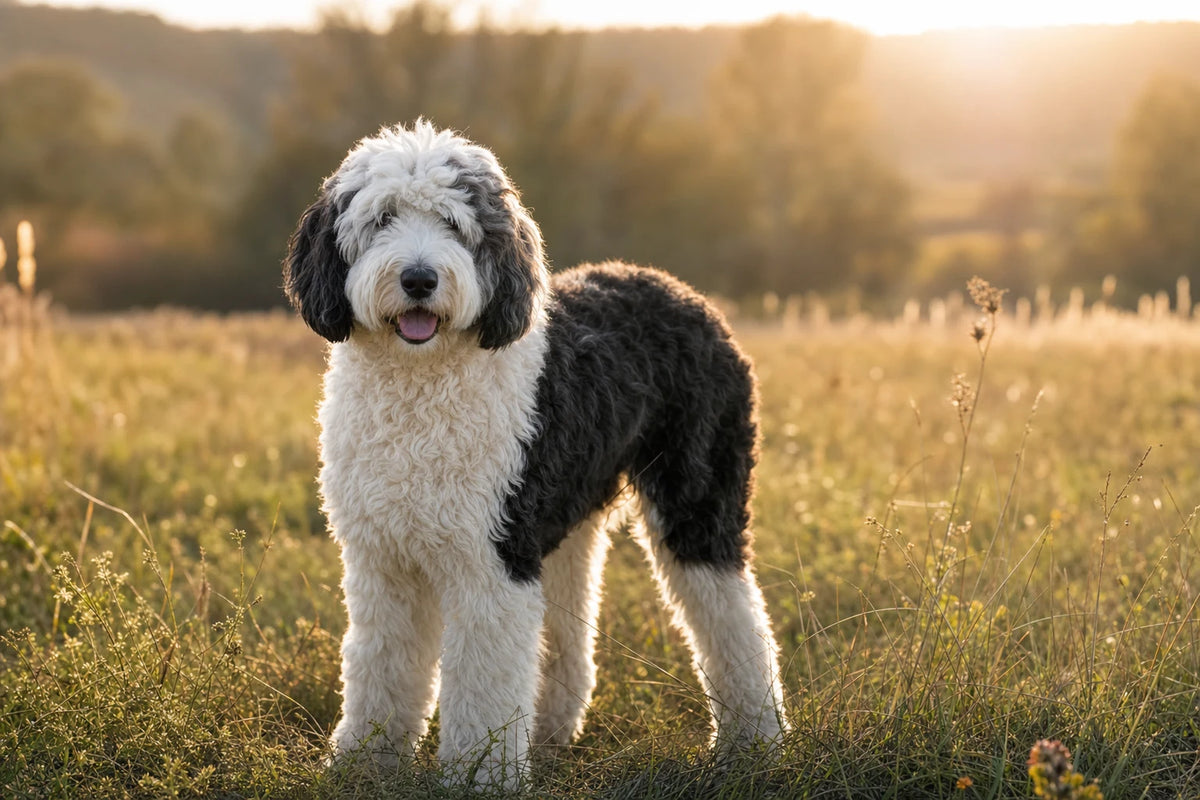 A healthy Sheepadoodle