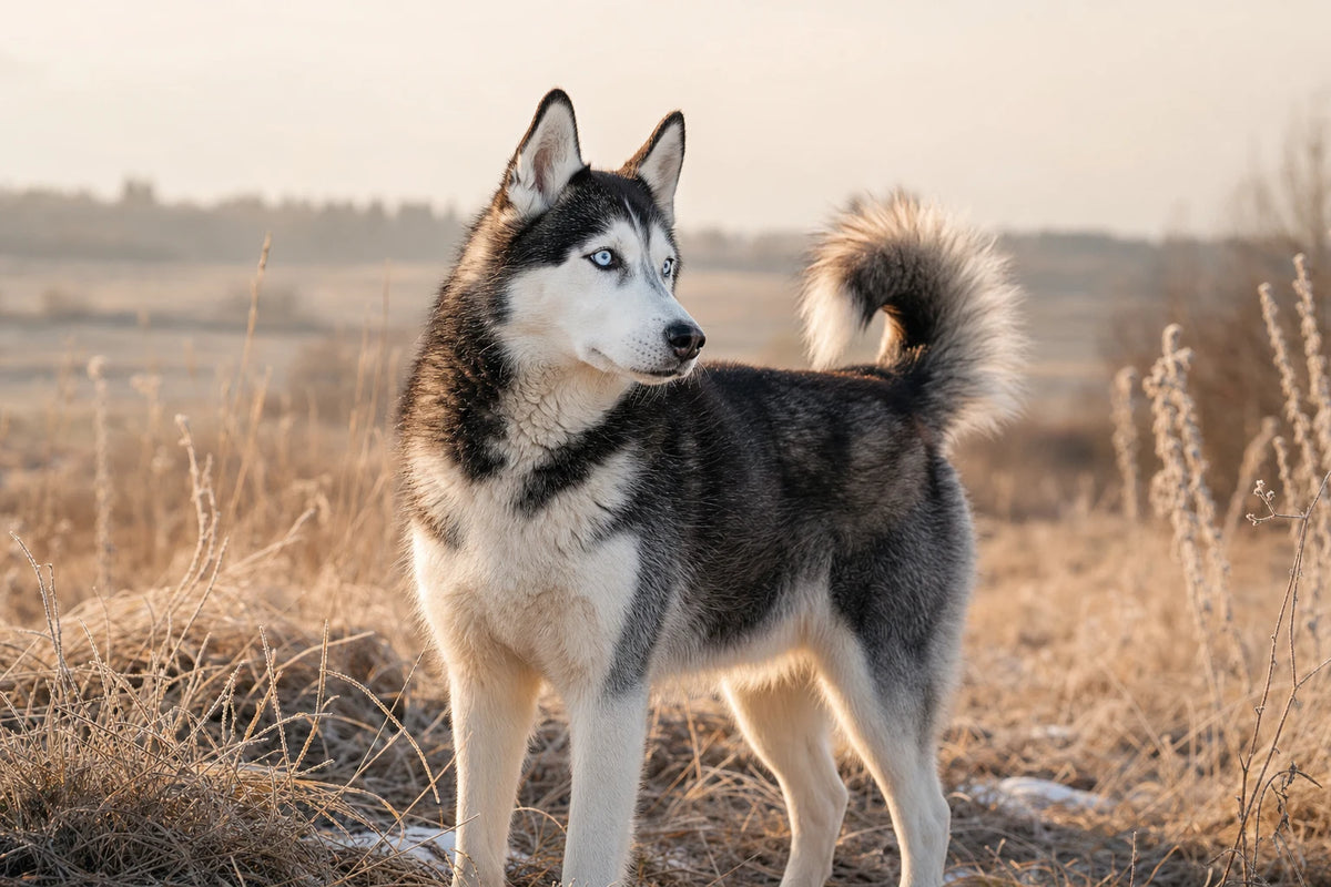 A healthy Siberian Husky