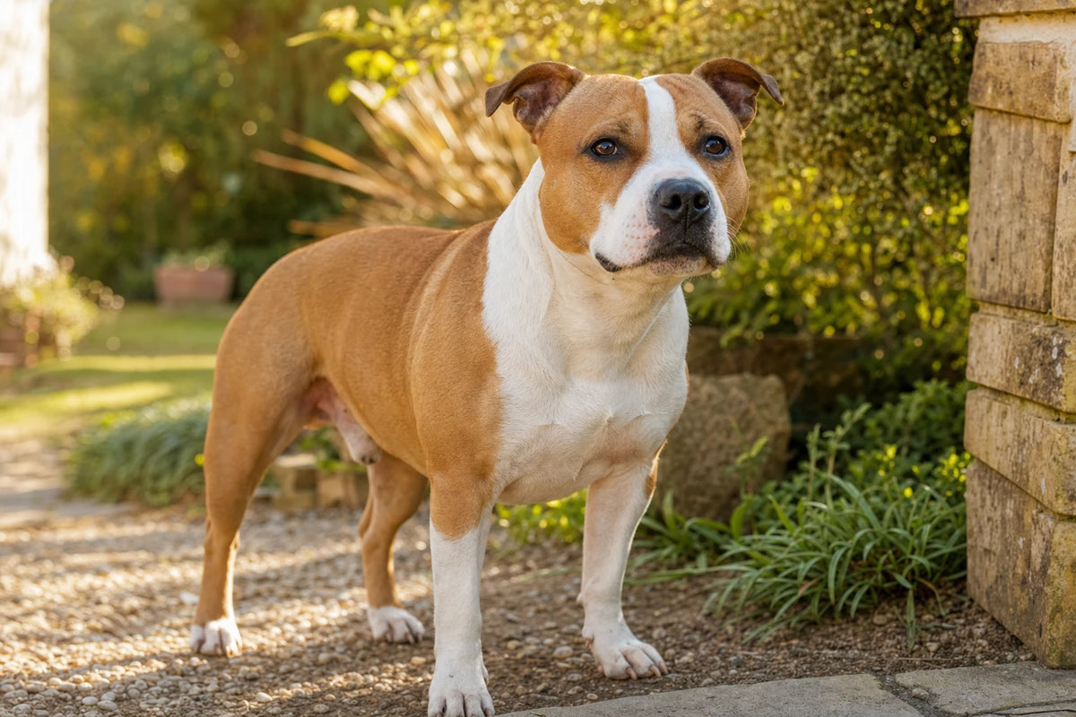 A healthy Staffordshire Bull Terrier