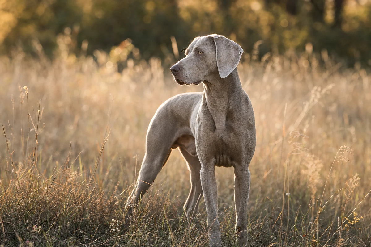 A healthy Weimaraner