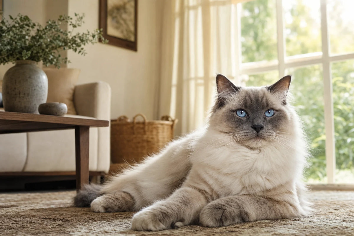 A healthy Ragdoll cat