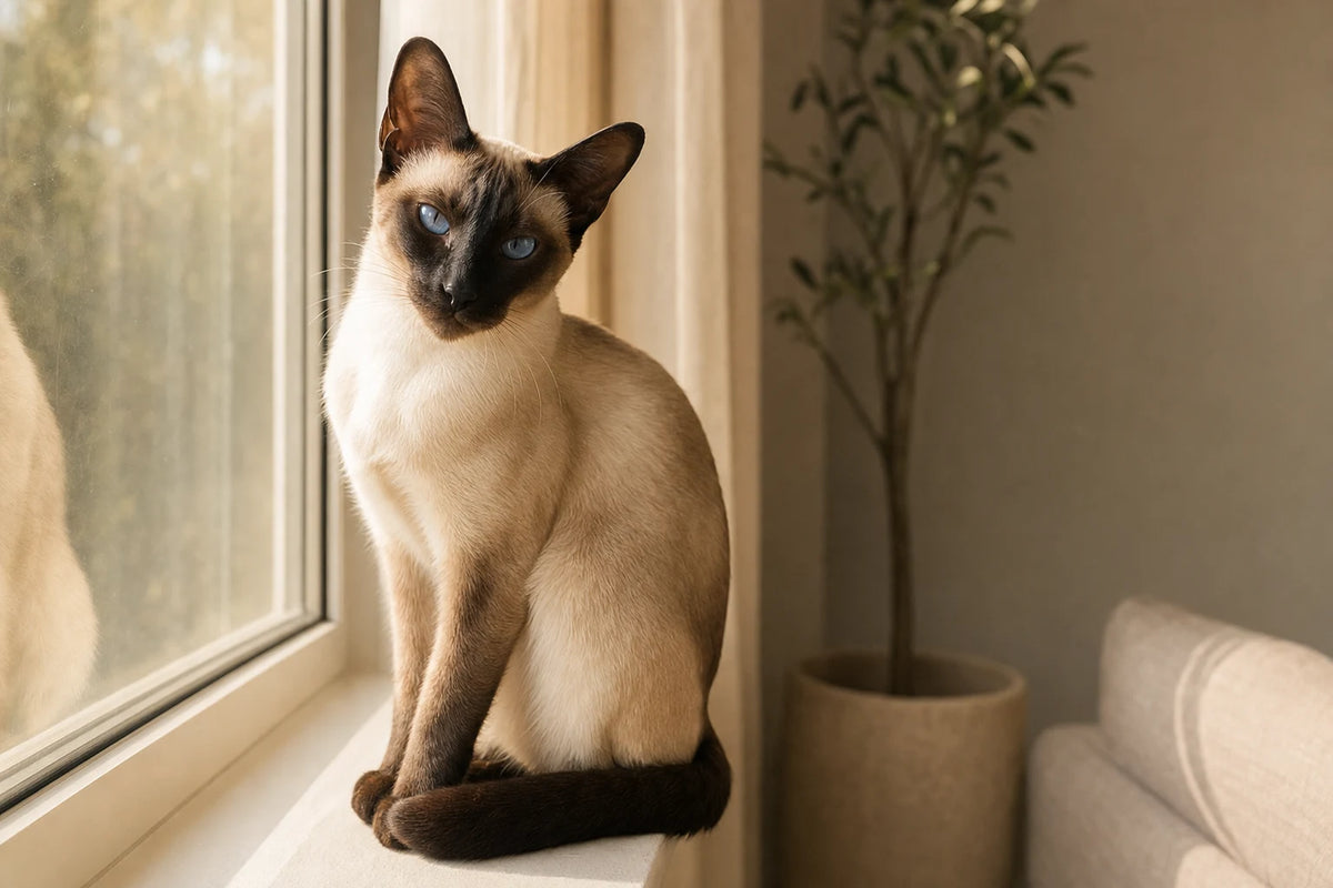 A healthy Siamese cat
