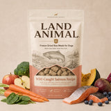 Land Animal Wild-Caught Salmon Recipe with raw ingredients
